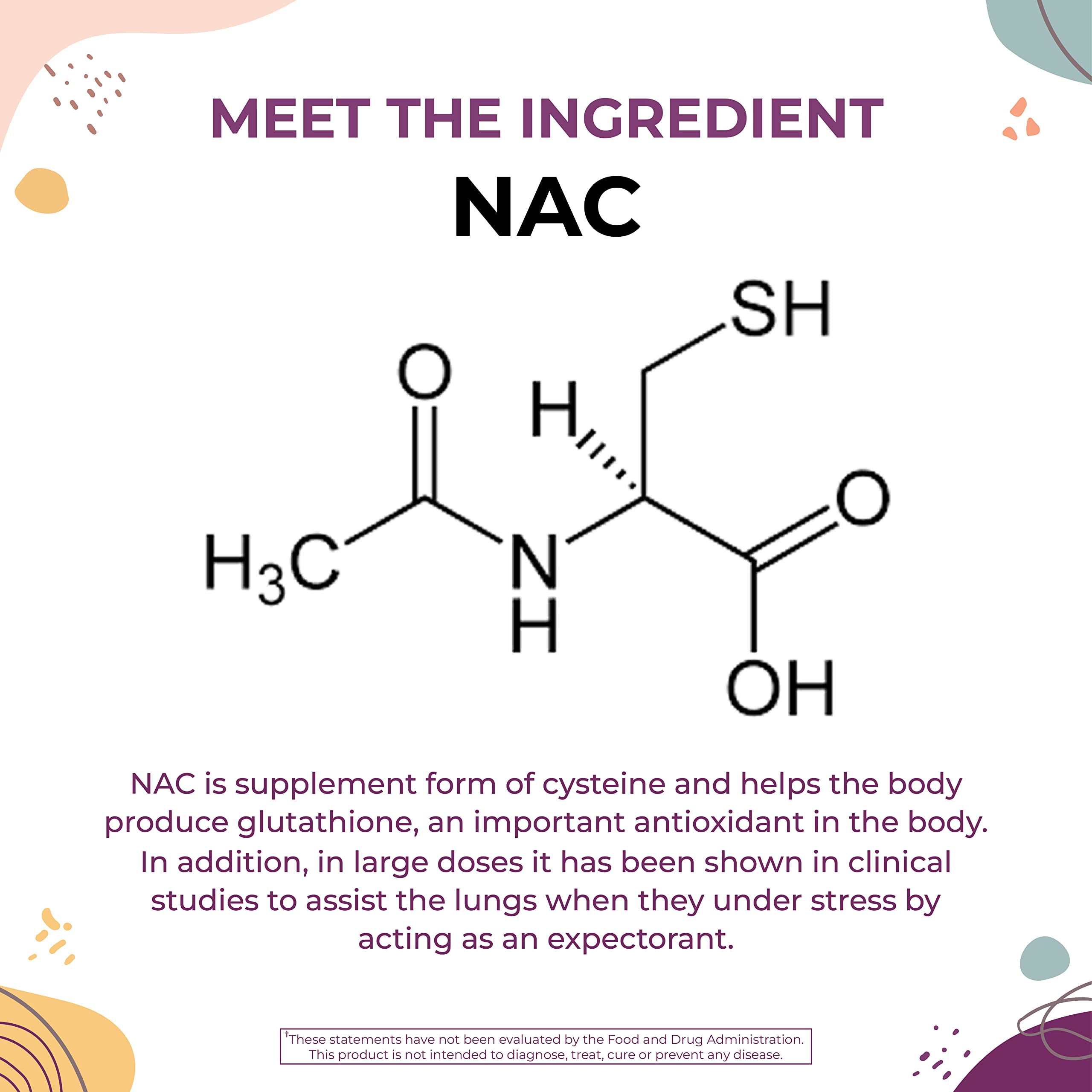 Body Kitchen Mega NAC ingredient list featuring NAC and 250 mg Quercetin for antioxidant synergy.