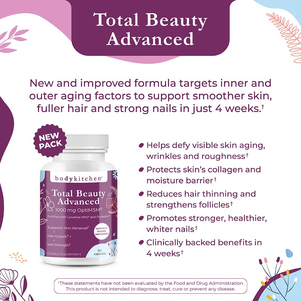 Body Kitchen Total Beauty Advanced hair-growth focus nourishes thinning hair.