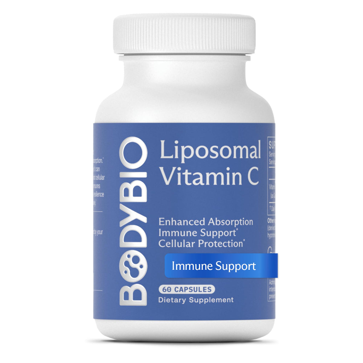 BodyBio Liposomal Vitamin C bottle front showing immune support potential