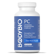 BodyBio PC bottle front view for daily cognitive support