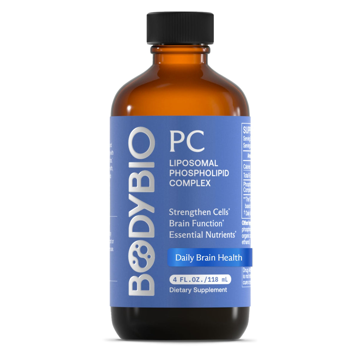 BodyBio PC bottle shown for brain health and gentle daily detox.