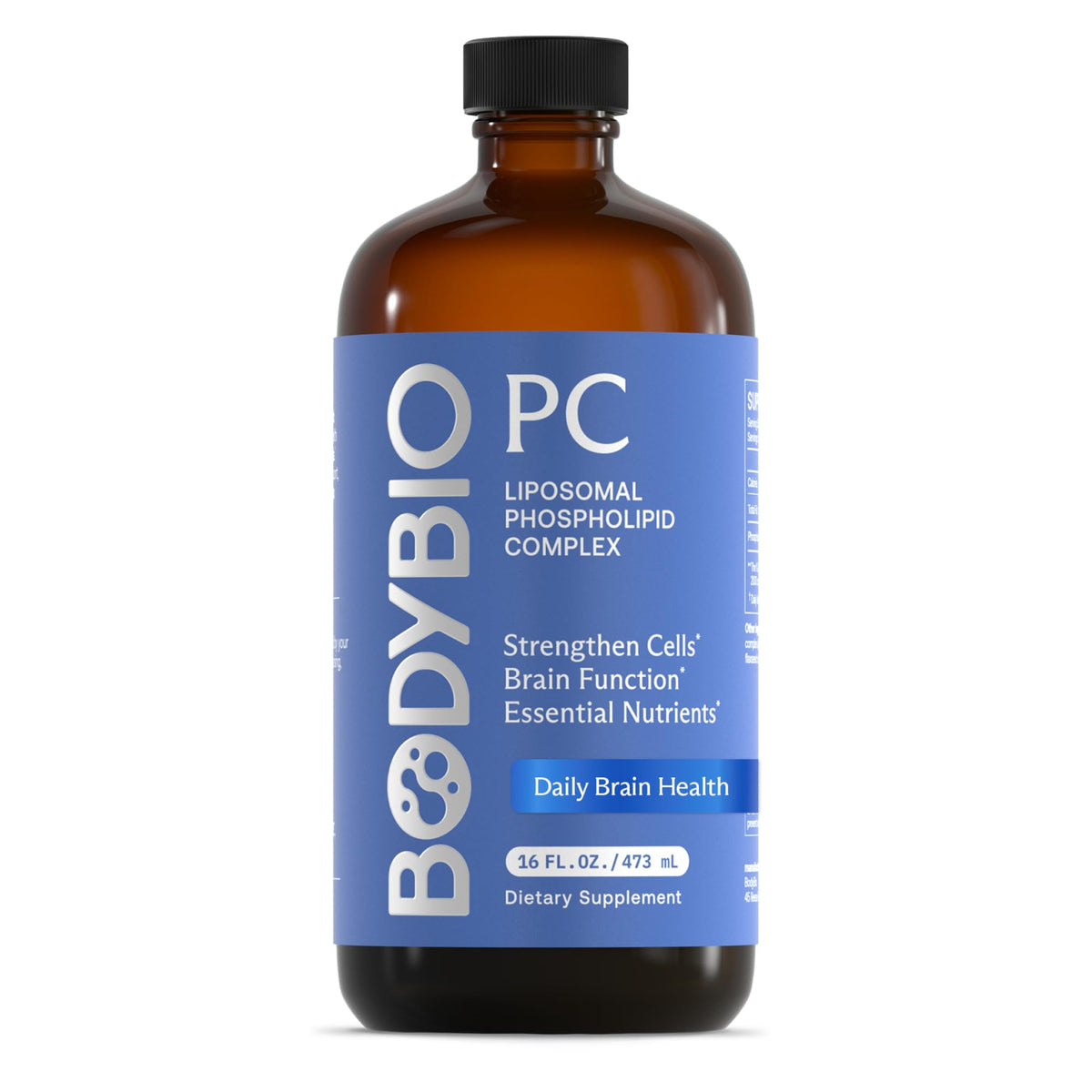 BodyBio PC bottle with capsules for brain health support and daily focus