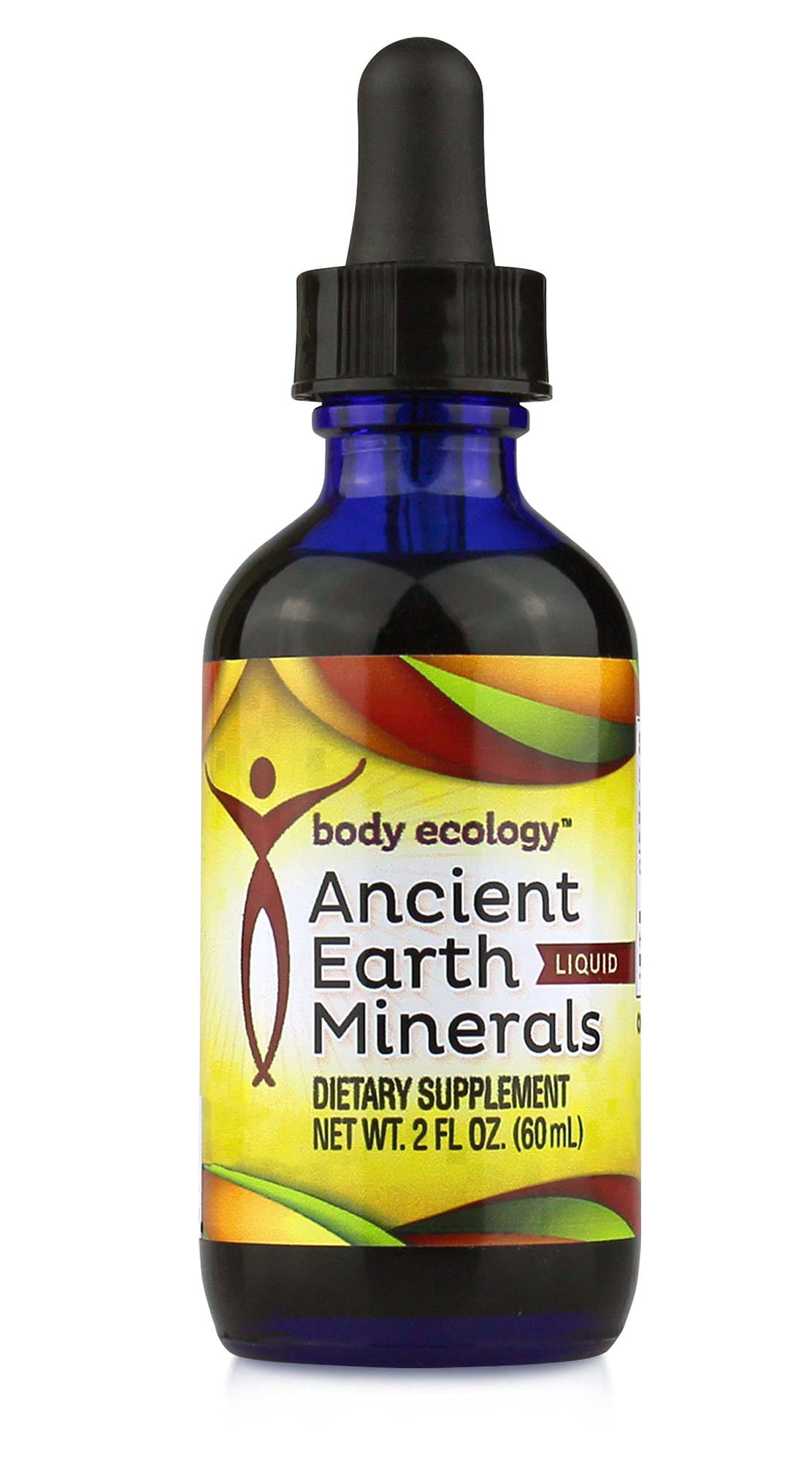 Body Ecology Ancient Earth Minerals bottle shows plant-derived minerals for daily hydration support.