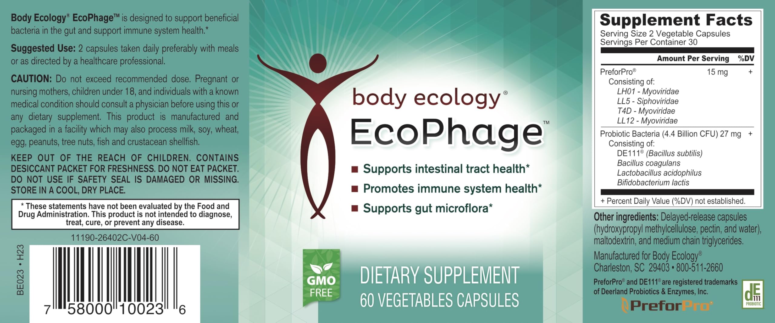 Body Ecology EcoPhage lifestyle shot suggests family-friendly wellness and routine
