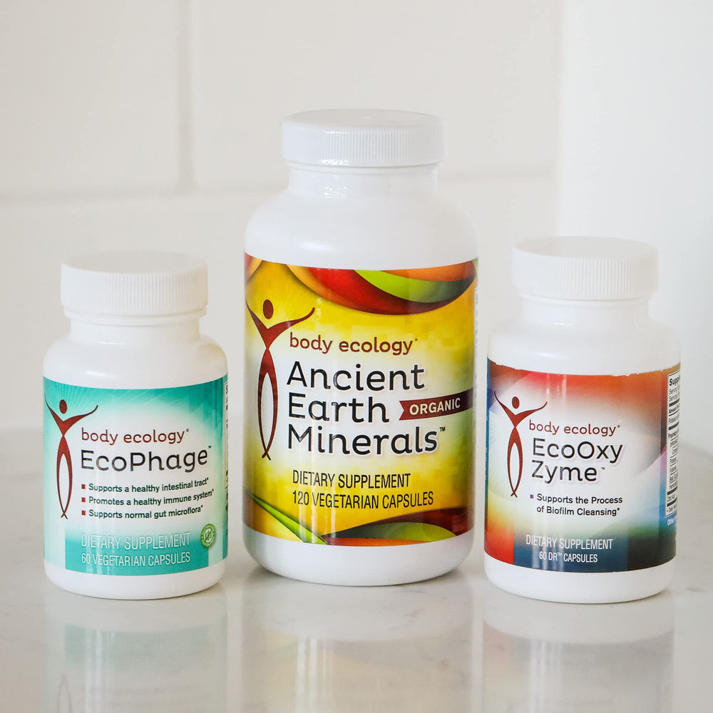 Body Ecology family-owned brand visuals conveying holistic health focus