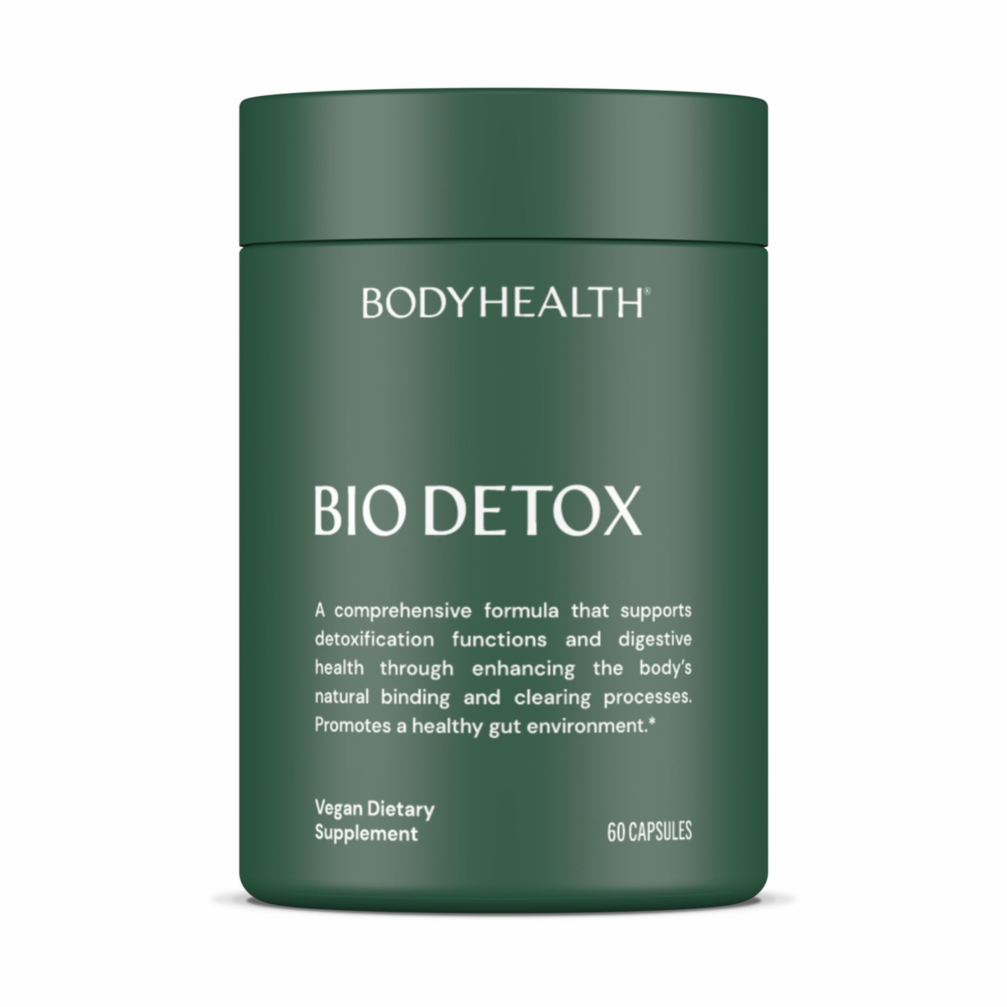 BodyHealth Bio Detox bottle with capsules ready for daily detox support.