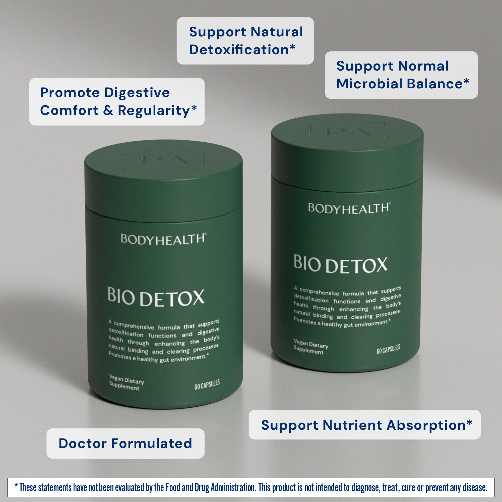 BodyHealth Bio Detox ingredient close-up highlighting zeolite terra clay complex for gut balance.
