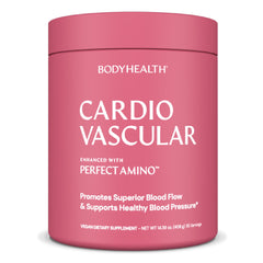 BodyHealth Cardio Vascular bottle closeup highlighting heart health support.
