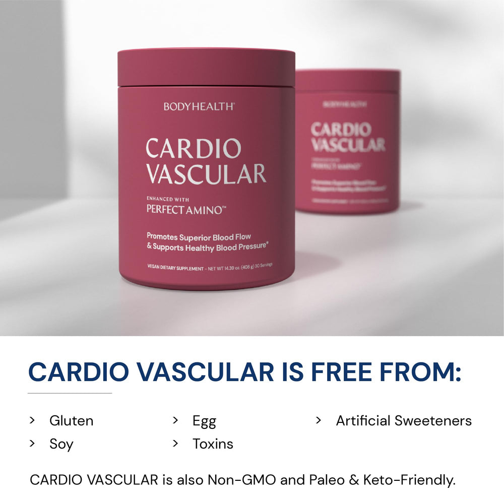 BodyHealth Cardio Vascular daily-dose spoon beside bottle.