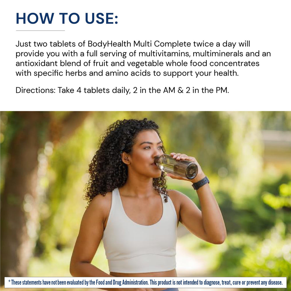 BodyHealth Multi Complete liver-support ingredients like milk thistle showcased