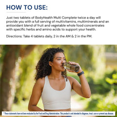 BodyHealth Multi Complete liver-support ingredients like milk thistle showcased