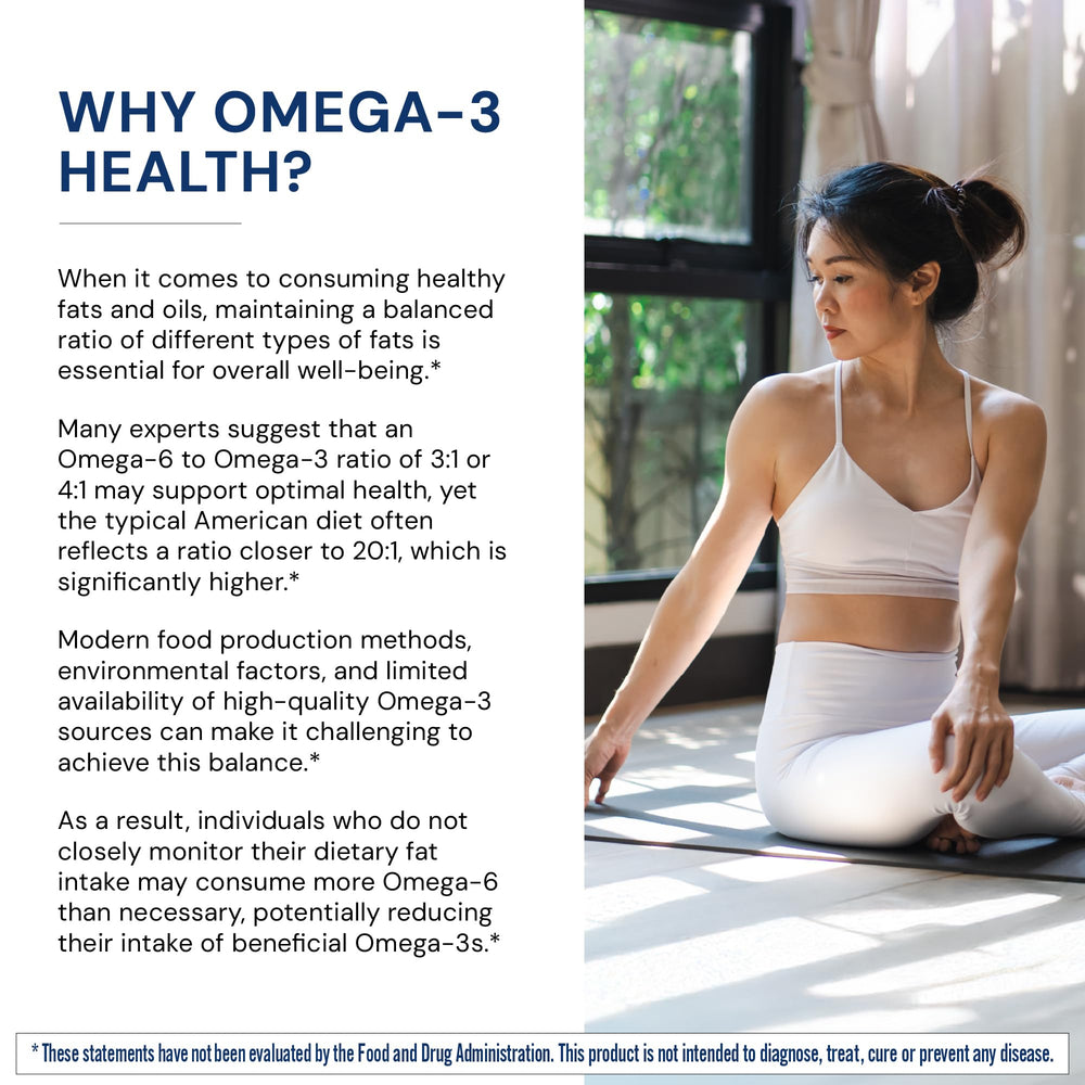 BodyHealth Omega 3 capsules on kitchen counter, supporting daily wellness