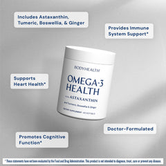 BodyHealth Omega 3 capsules with time-release coating helping reduce fishy burps