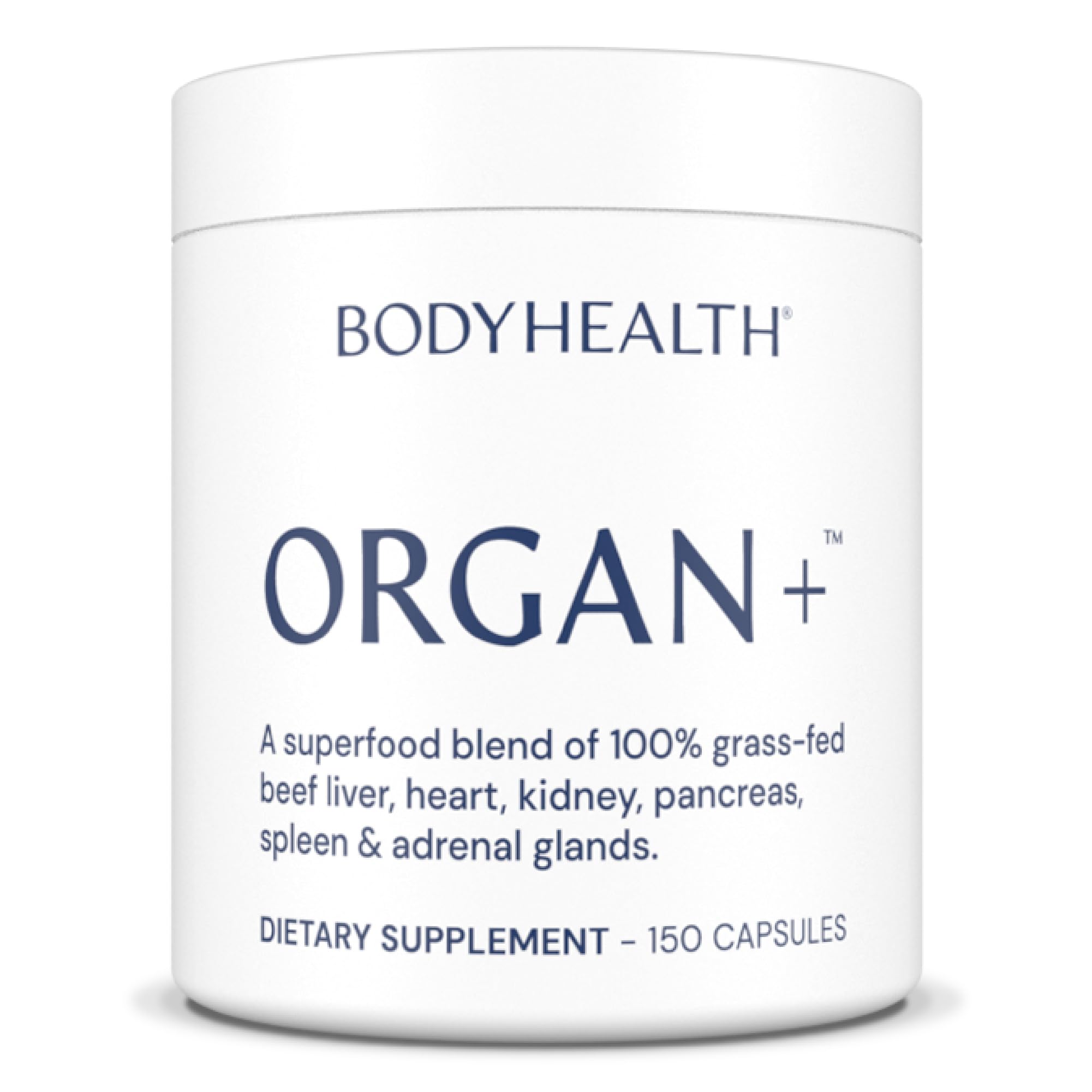 BodyHealth Organ+ grass-fed liver capsule for energy support.