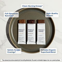 Chewy texture of BodyHealth PerfectAmino Bar Mocha with MCT oil energy cue
