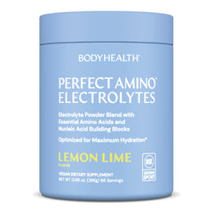 BodyHealth PerfectAmino Electrolytes Lemon Lime bottle for refreshing hydration without sugar
