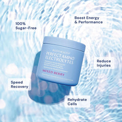 Close-up of BodyHealth electrolyte powder dissolving in water