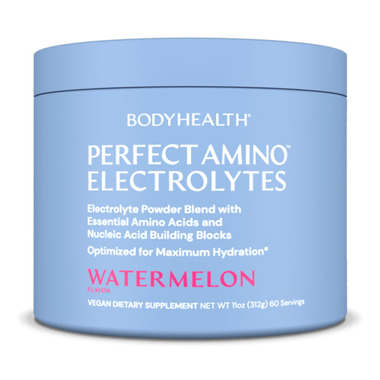 BodyHealth PerfectAmino Electrolytes Watermelon canister for lasting hydration