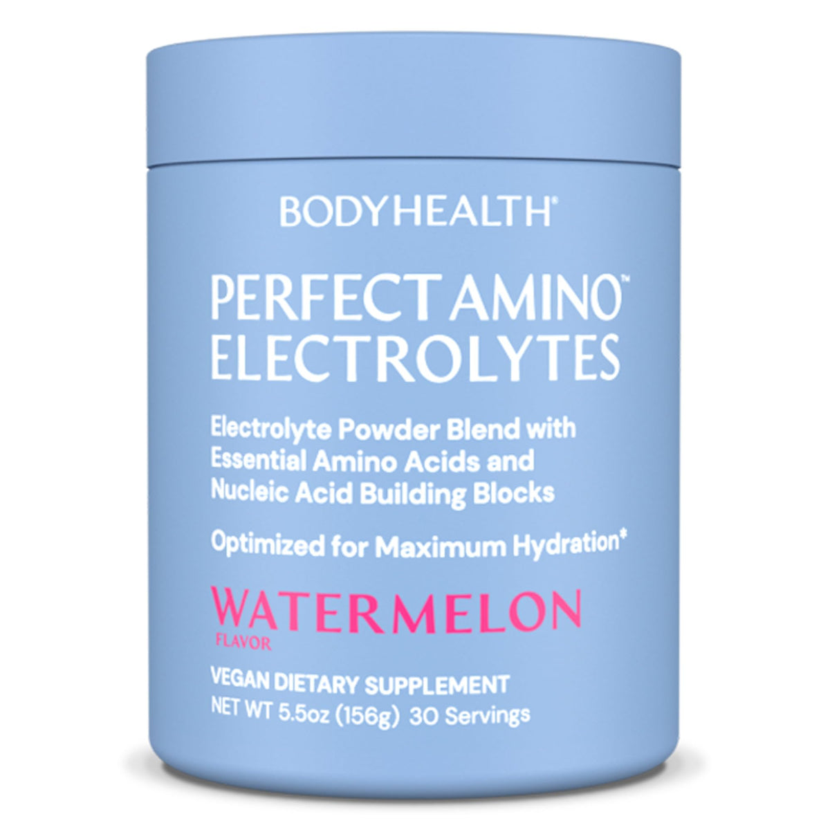 BodyHealth PerfectAmino Electrolytes Watermelon tub showing hydration option