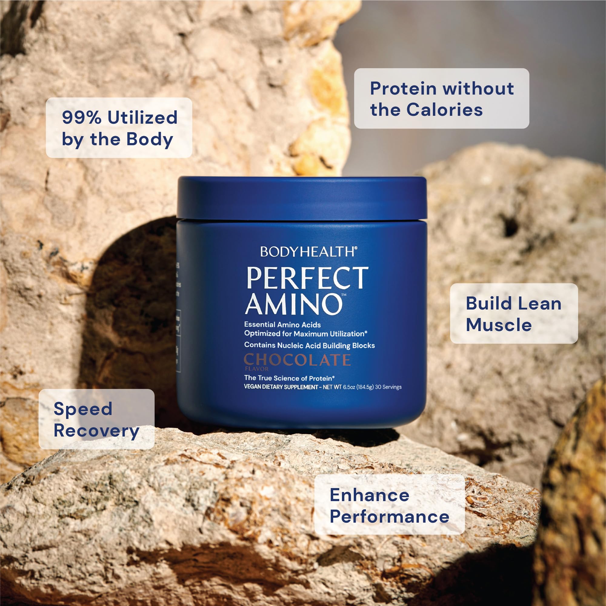 BodyHealth PerfectAmino postworkout shake aids fast recovery and muscle maintenance.