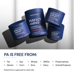 BodyHealth PerfectAmino powder used by an athlete during training for energy.
