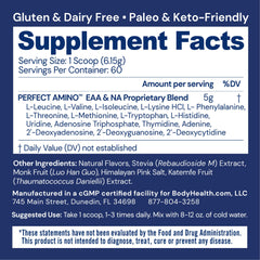 BodyHealth PerfectAmino chocolate scoop for convenient pre-workout serving.