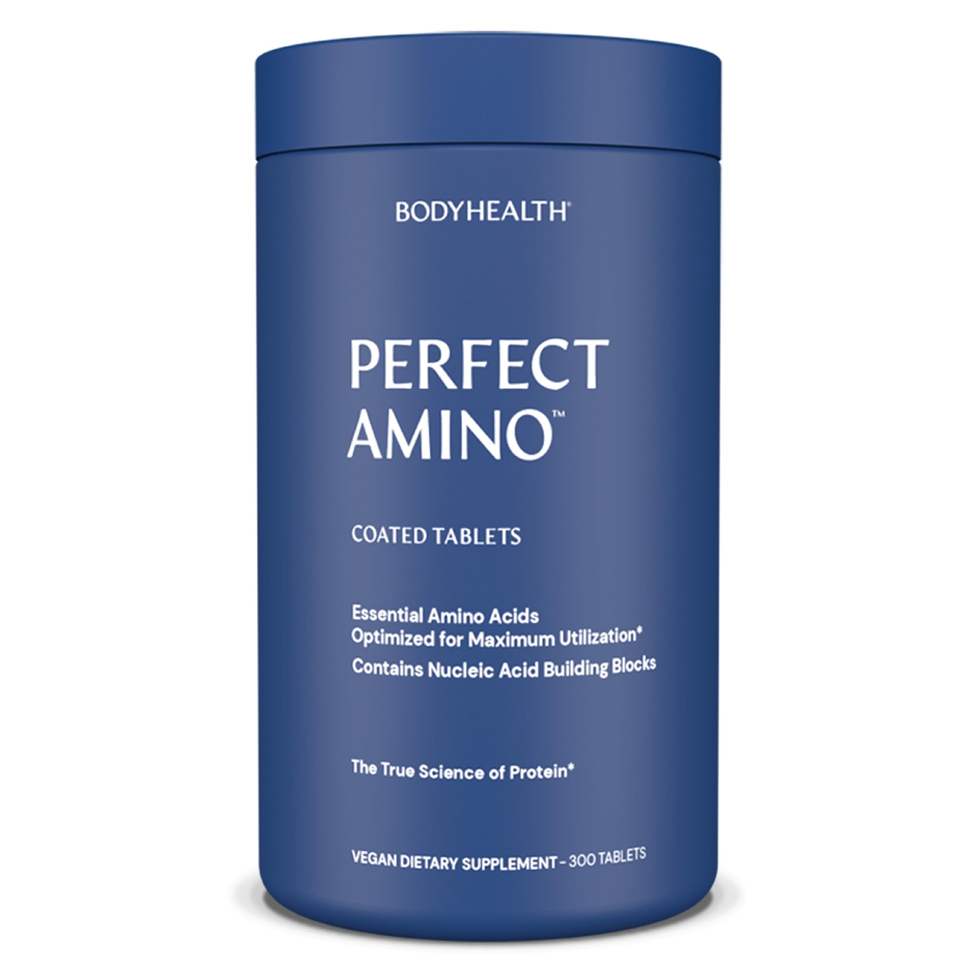 BodyHealth PerfectAmino tablets with vegan coating for easy swallowing during workouts.