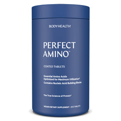 BodyHealth PerfectAmino tablets with vegan coating for easy swallowing during workouts.