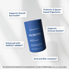 On-the-go usage scene with BodyHealth Probiotic PerfectAmino for daily digestion support