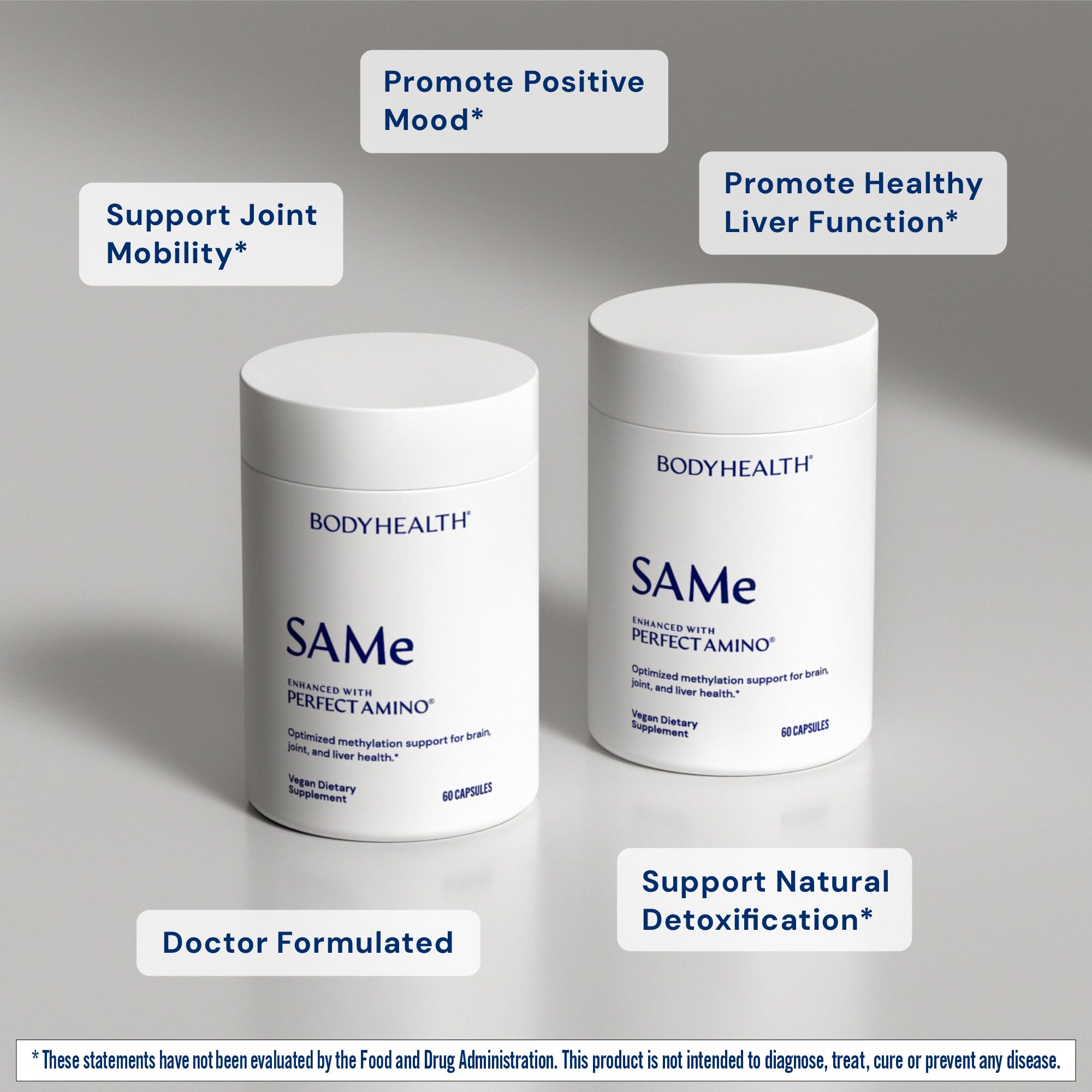 BodyHealth Same 400mg label view, highlights clean, non-GMO, gluten-free formula.