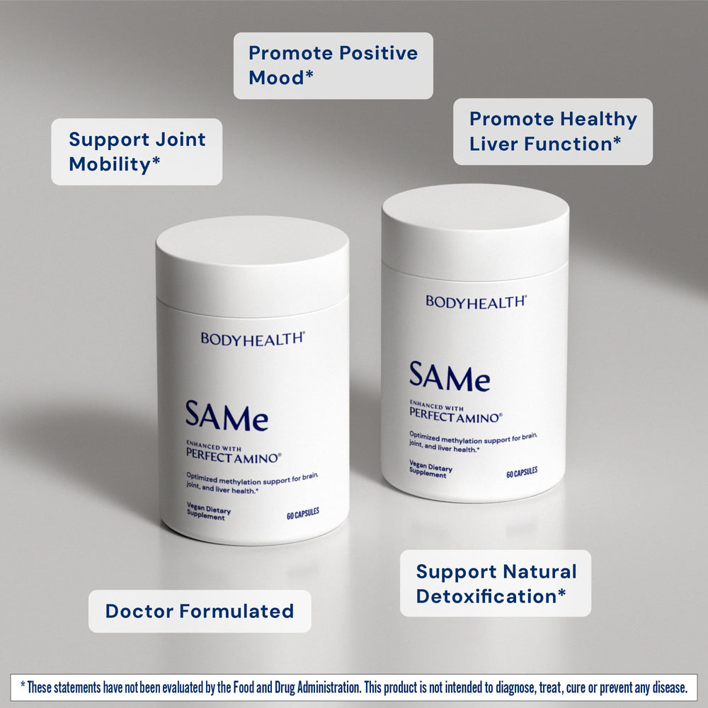 BodyHealth Same 400mg label view, highlights clean, non-GMO, gluten-free formula.