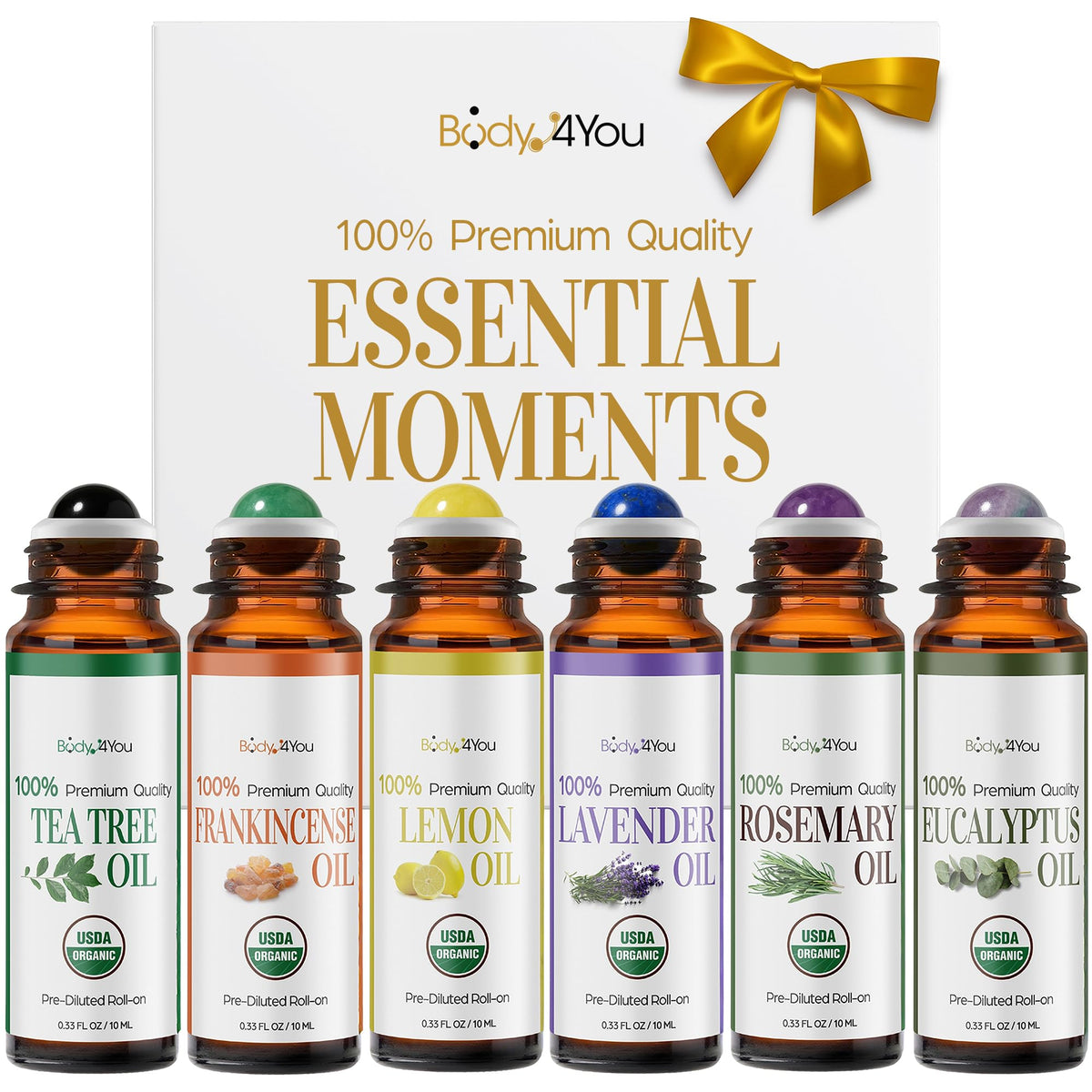 BodyJ4You tea tree roller bottle for targeted skin care and quick absorption.