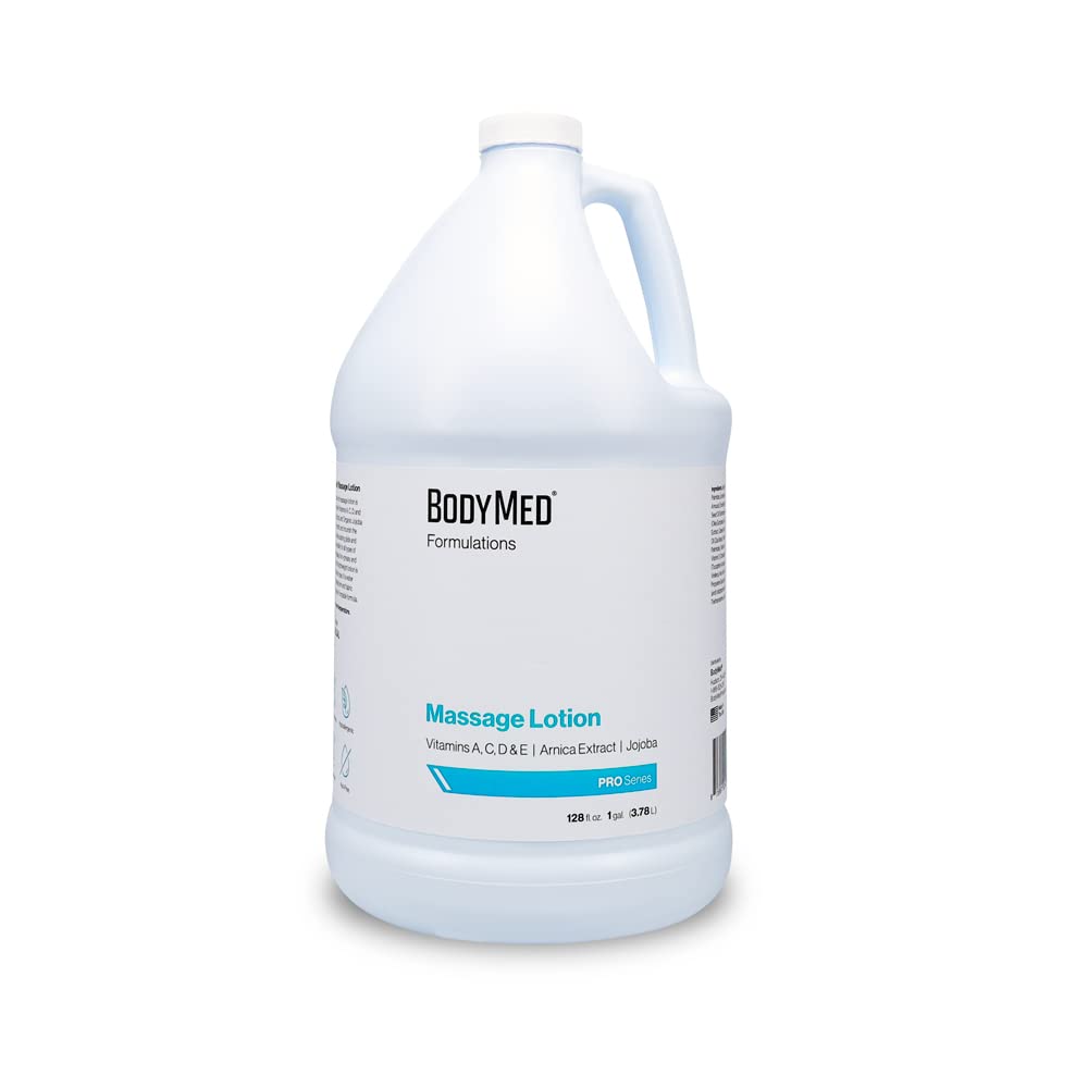 BodyMed Formulations Massage Lotion with Arnica and Jojoba for a smooth glide.