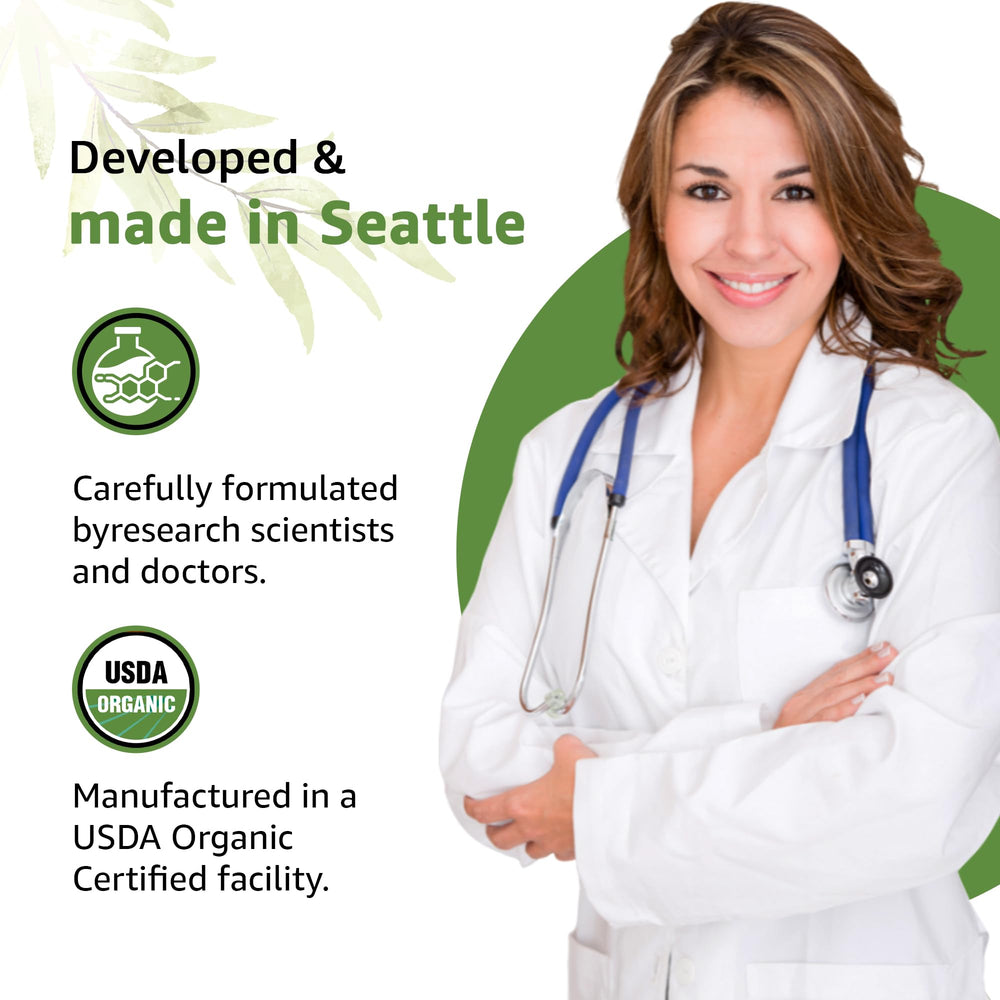 Bodymune Heart Health Blend label close-up conveys Seattle-made purity