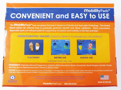 BodyPure Mobility Circulation Patches on-foot close-up demonstrates thin, discreet adhesion for daily wear.