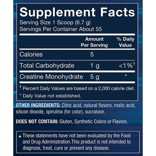 BodyTech creatine micronized powder serving scoop showing easy mixability.