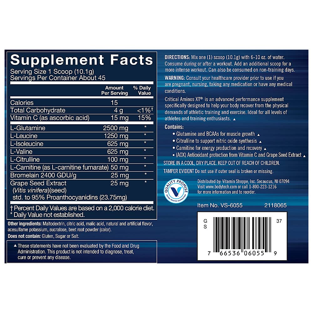 BodyTech Critical Aminos XT powder being scooped for flavor-forward hydration