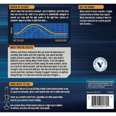 BodyTech Vanilla whey protein isolate nutrition panel closeup