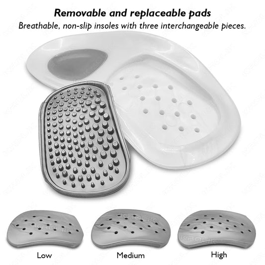 BodyVance low arch insert provides support for flatter feet during activity