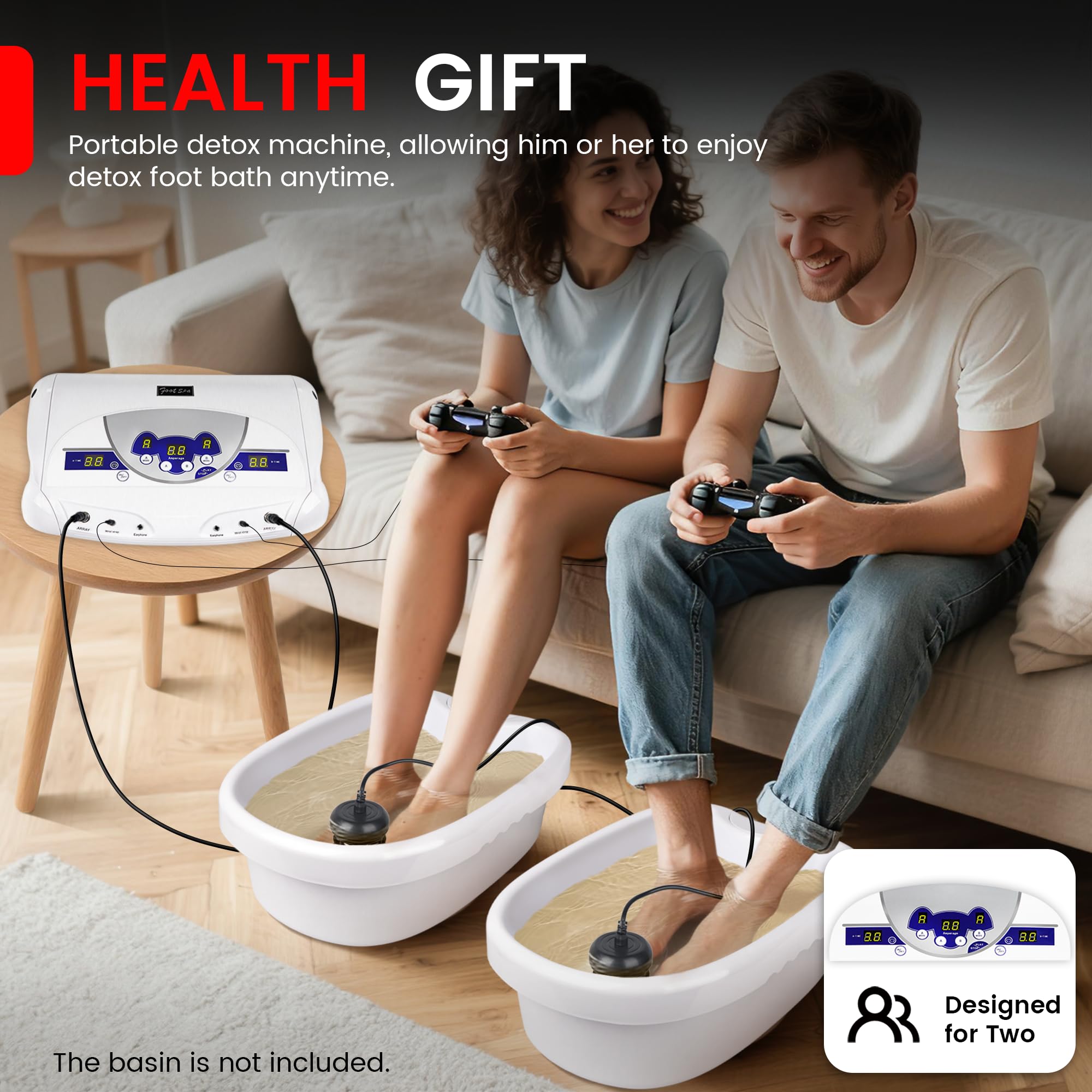 Boeetech foot spa wristband enables easy control during sessions.