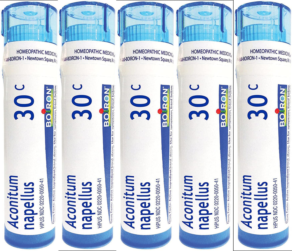 Boiron Aconitum Napellus 30C bottle for natural fever support.