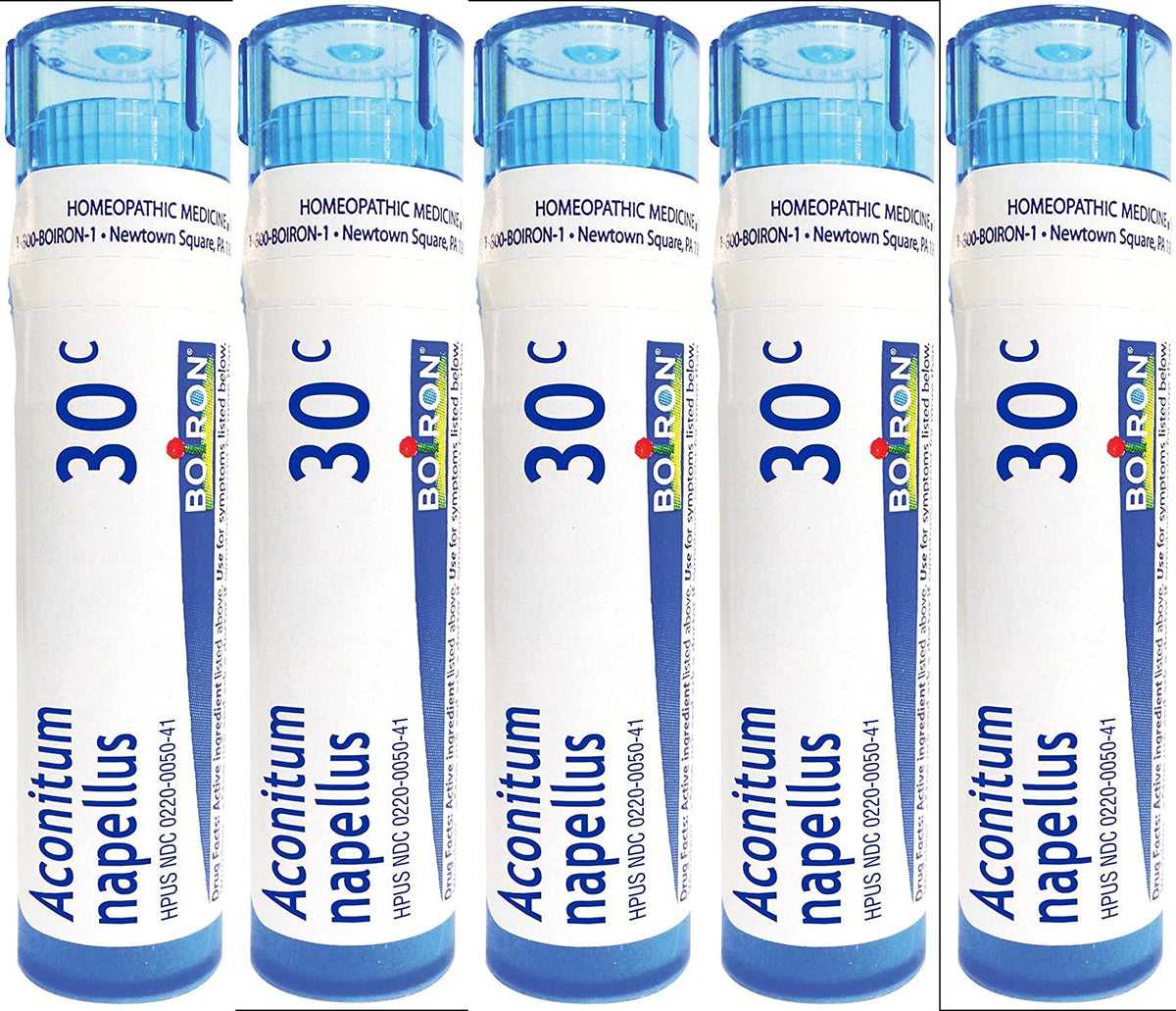 Boiron Aconitum Napellus 30C bottle for natural fever support.