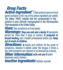 Boiron Aconitum Napellus pellets dissolving under the tongue for fast symptom support.