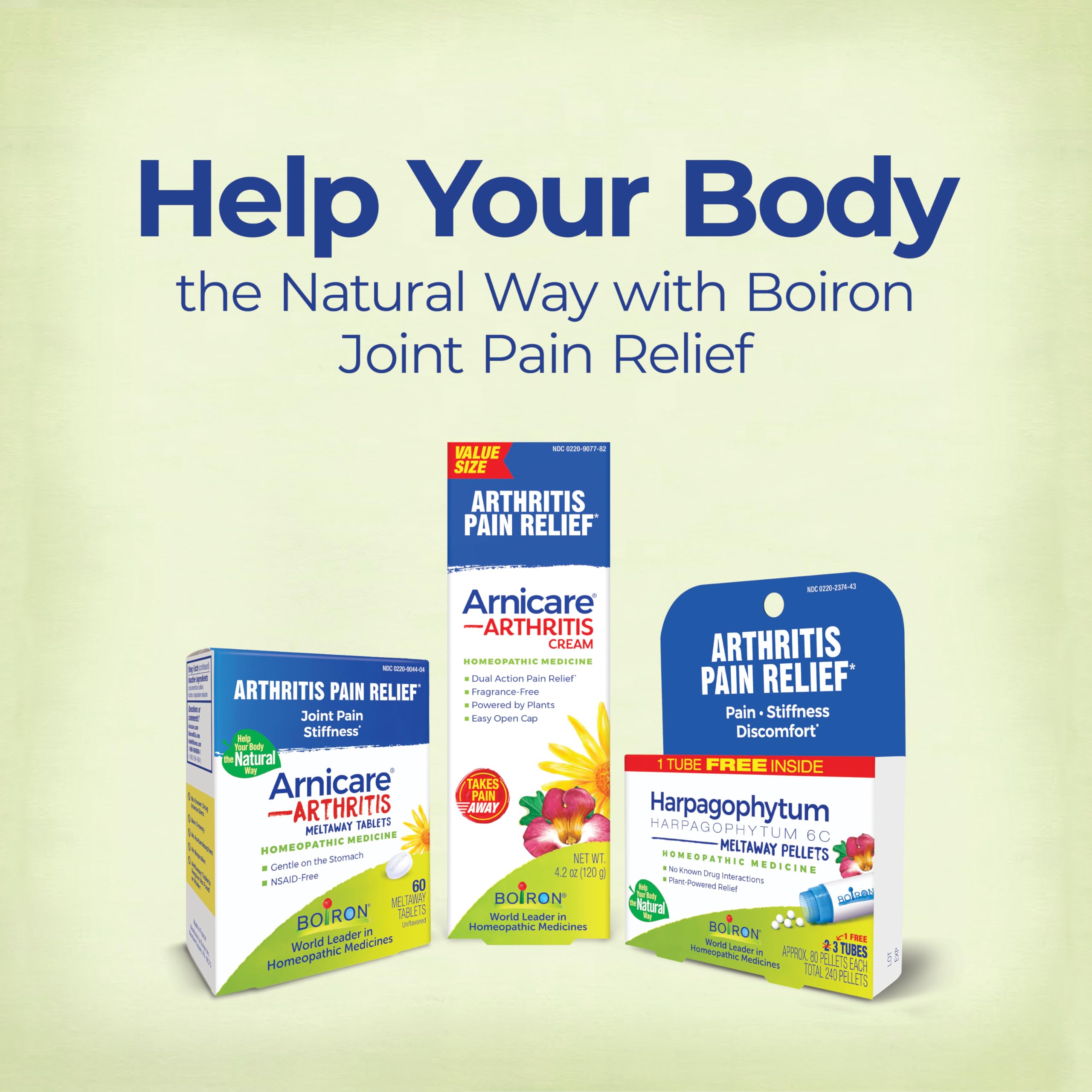 Boiron Arnicare Arthritis Cream on skin shows smooth application and quick feel.
