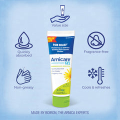 Boiron Arnicare Gel cooling surface; refreshing touch on sore muscles.