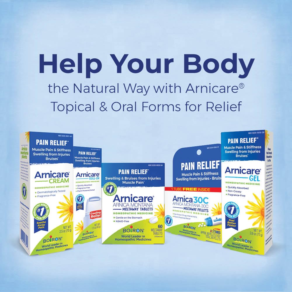Boiron Arnicare Gel hand application; convenient usage after activity.
