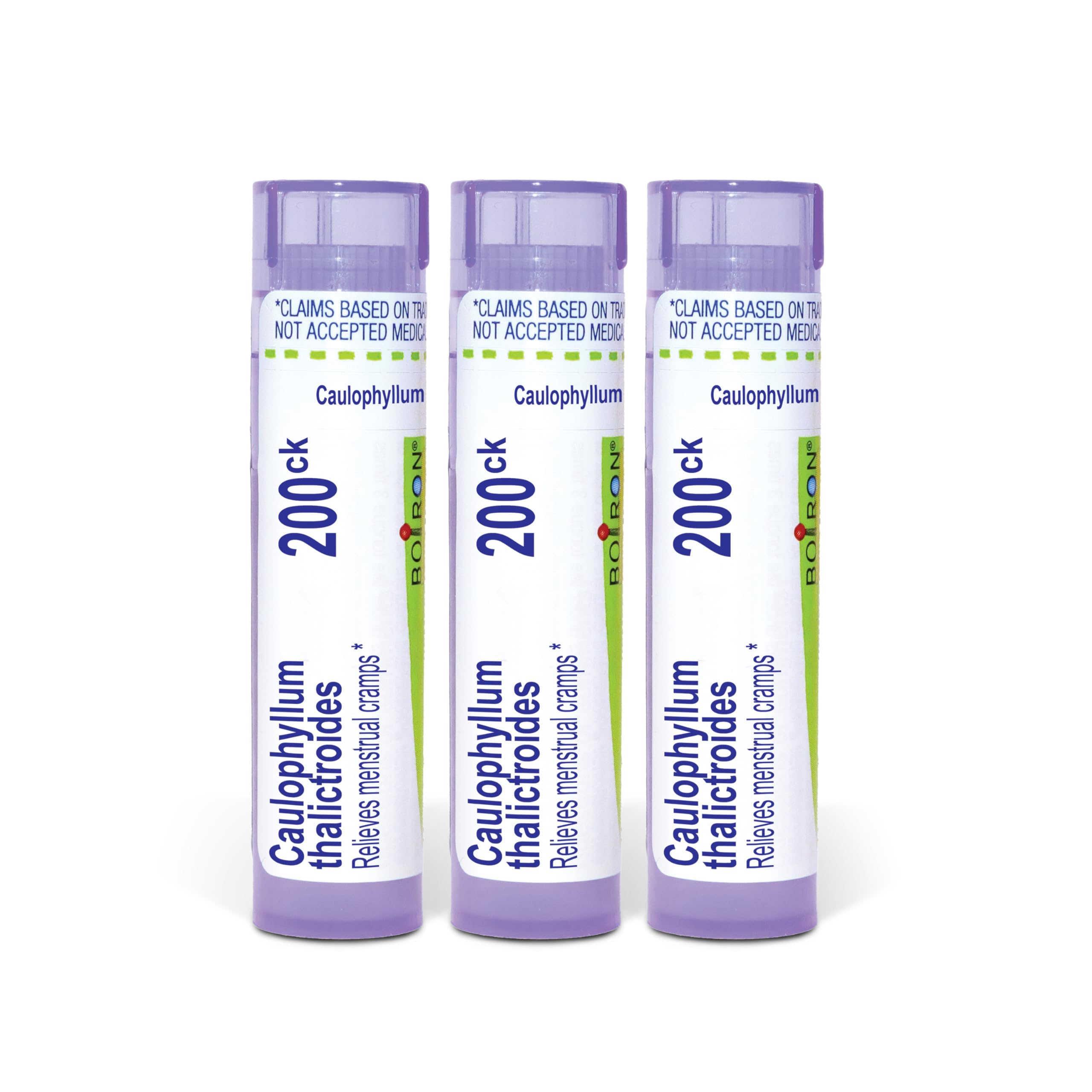 Boiron Caulophyllum 200CK pellets pack preview for menstrual cramps support.