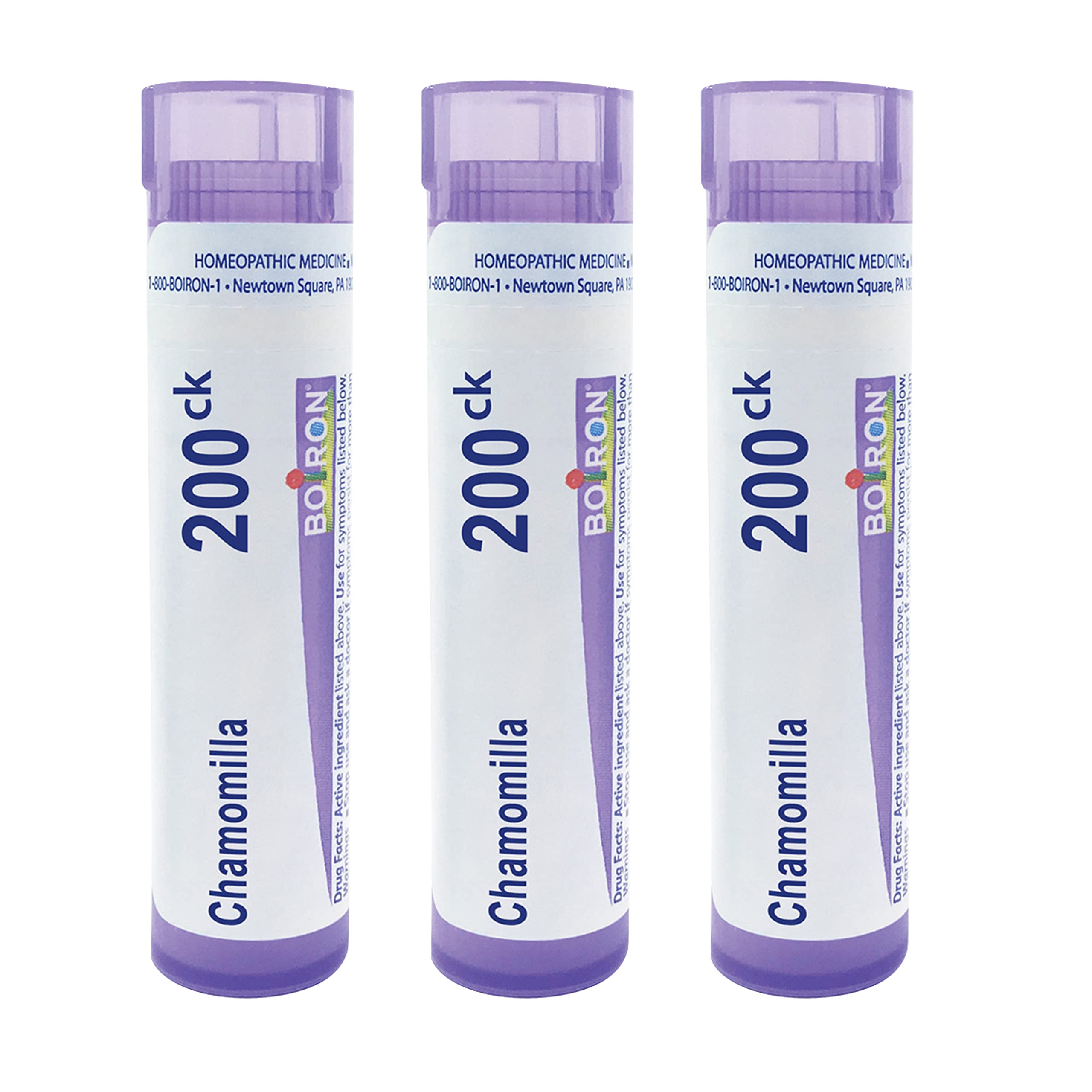 Boiron Chamomilla 200Ck bottle with pour for easy dosing.