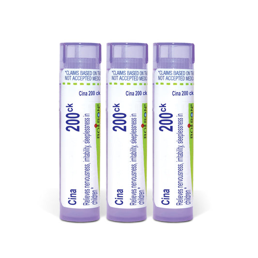 Boiron Cina 200CK pellets in tubes for convenient dosing.