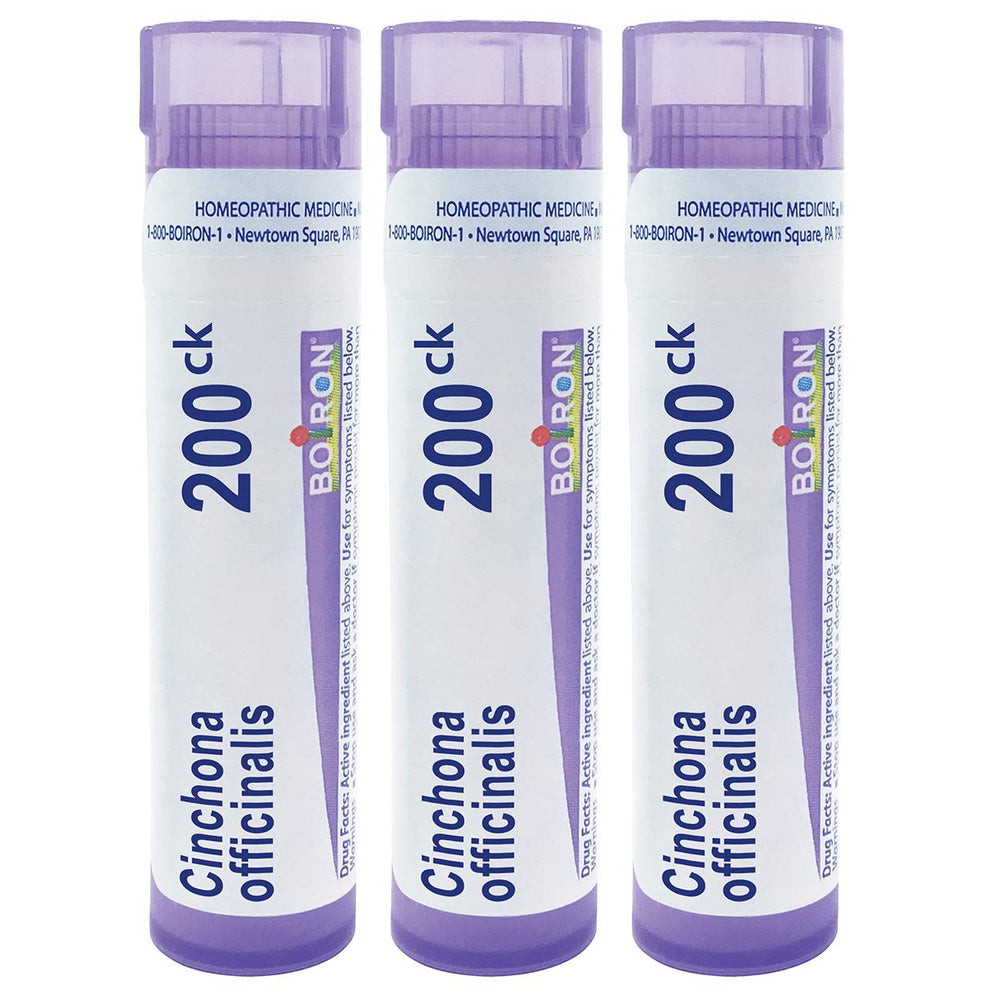 Boiron Cinchona Officinalis 200ck pellets in a tube for on-the-go use